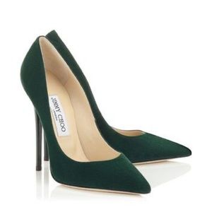 Jimmy Choo Green Suede Pumps